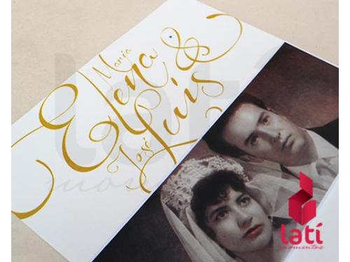 Invitación con la foto de los novios