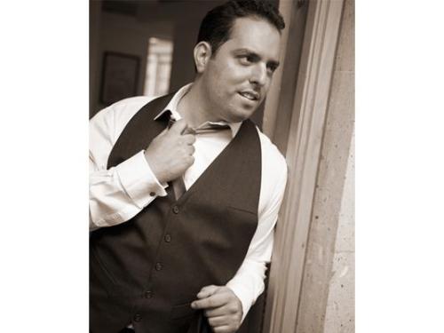 Retrato de novio en sepia