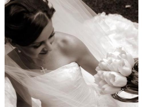 Retrato de novia en sepia