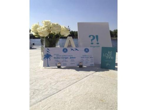 Pase de abordar
luces de bengala
programa de la boda