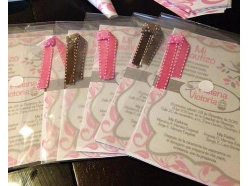 Invitaciones con listón