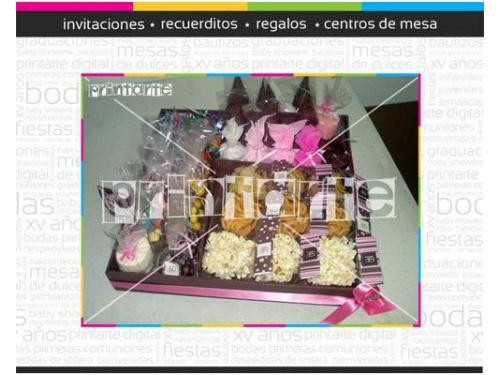 Centro de mesa con dulces